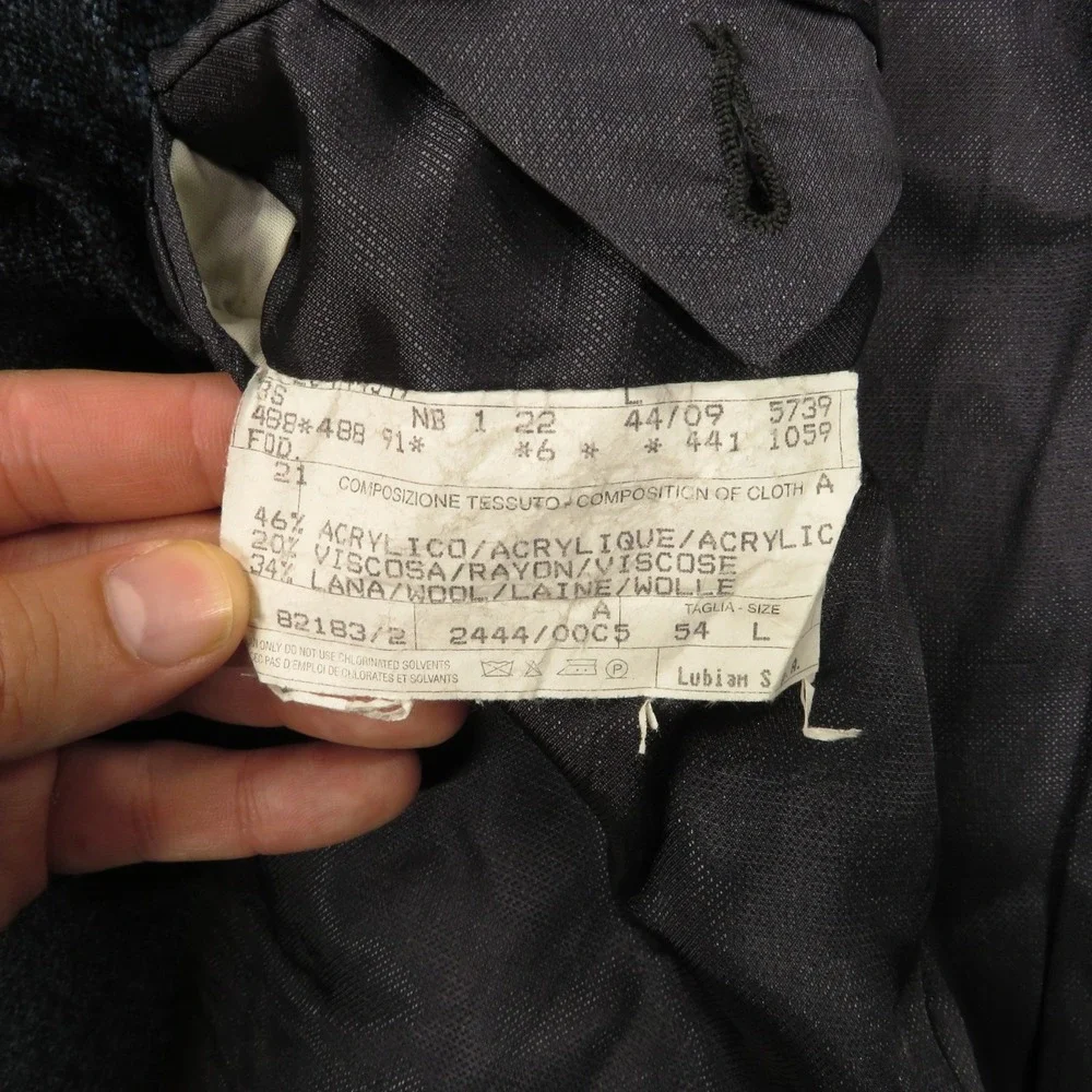 Lubiam Blazer 44L Blue Melange Wool Blend 3/2 Roll Textured Jacket LBM 1911